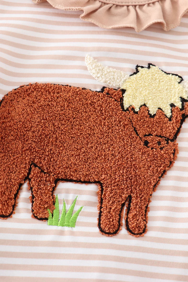 Brown Highland Cow French Knot Bubble