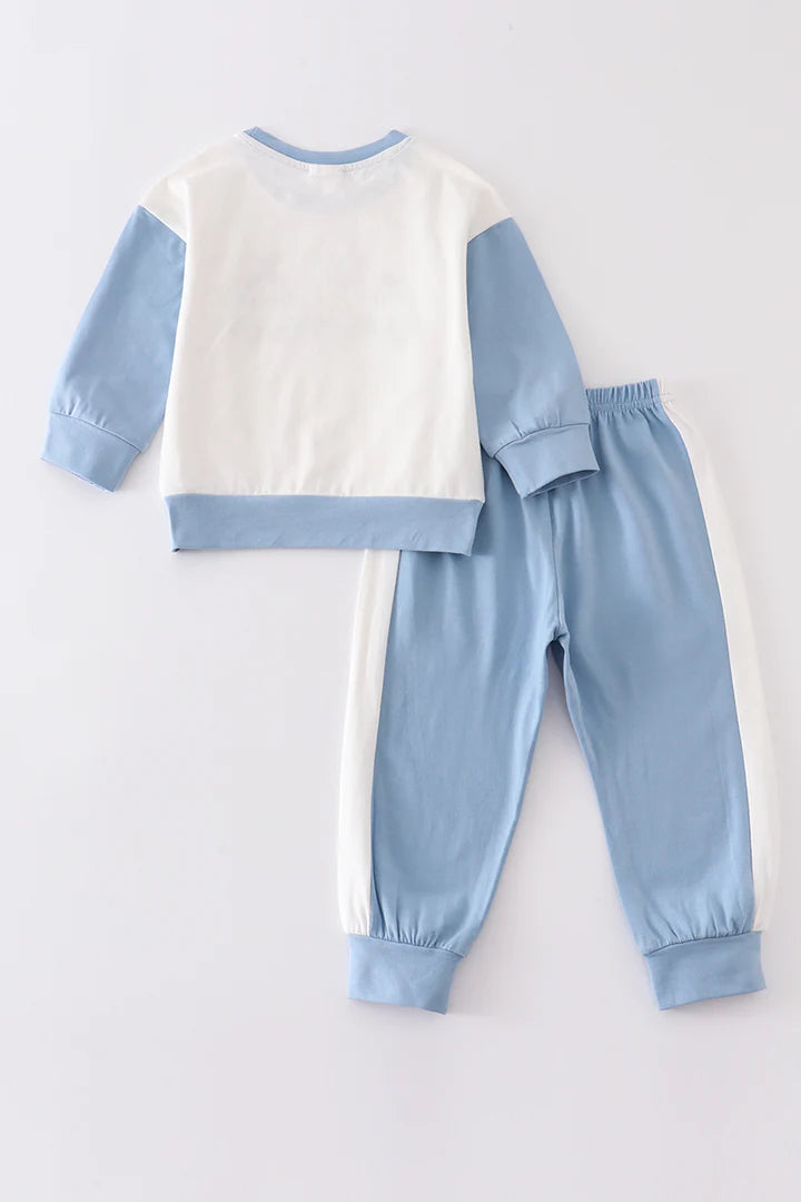 Blue Tractor Applique Set