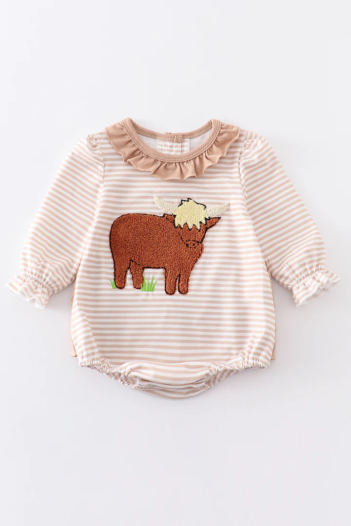 Brown Highland Cow French Knot Bubble